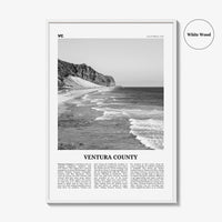 Ventura County Print Black and White, Ventura County Wall Art, Ventura County Poster, Ventura County Photo, California, USA