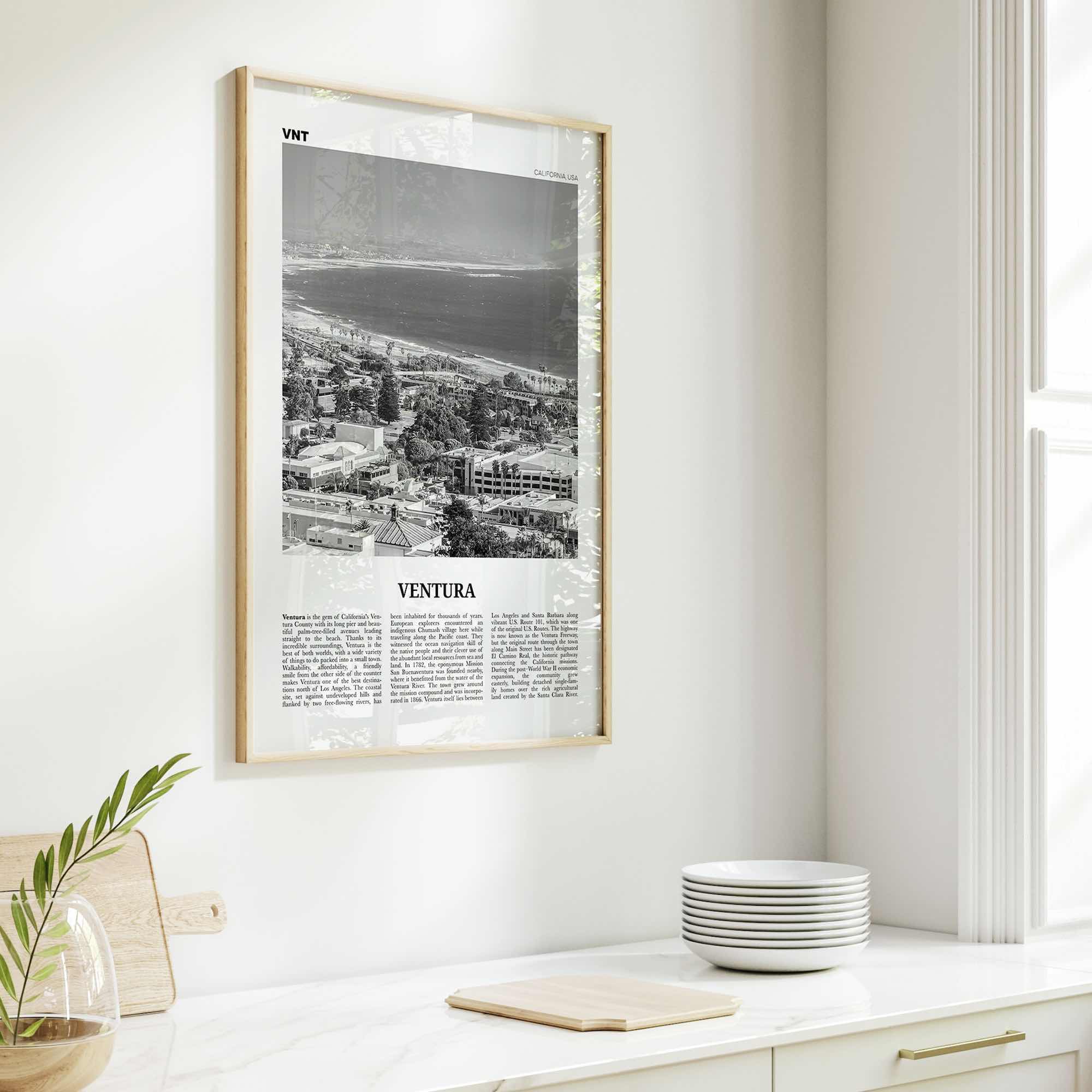 Ventura Print Black and White No 1, Ventura Wall Art, Ventura Poster, Ventura Photo, Ventura Decor, California, USA, United States