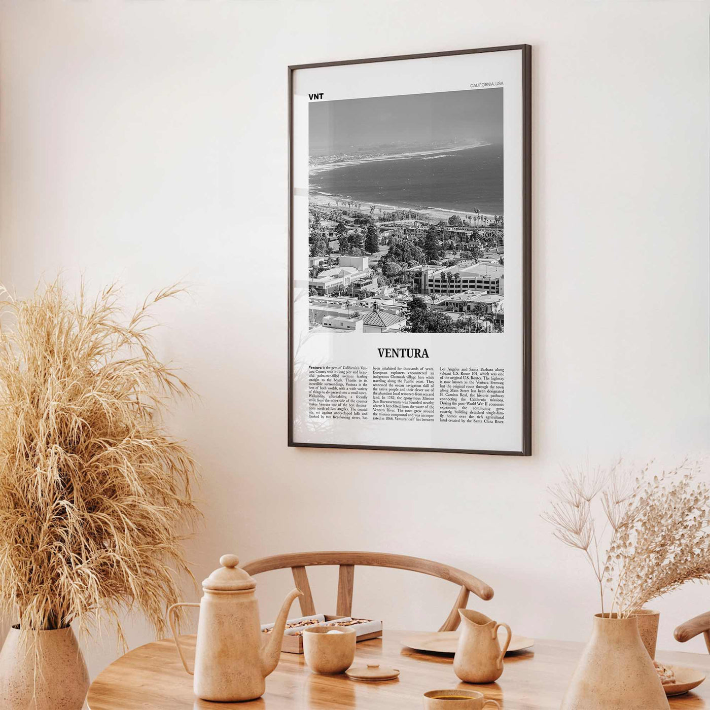 Ventura Print Black and White No 1, Ventura Wall Art, Ventura Poster, Ventura Photo, Ventura Decor, California, USA, United States