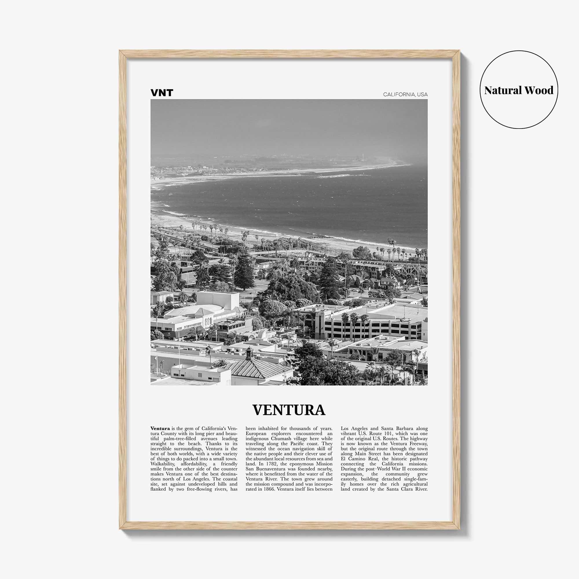 Ventura Print Black and White No 1, Ventura Wall Art, Ventura Poster, Ventura Photo, Ventura Decor, California, USA, United States