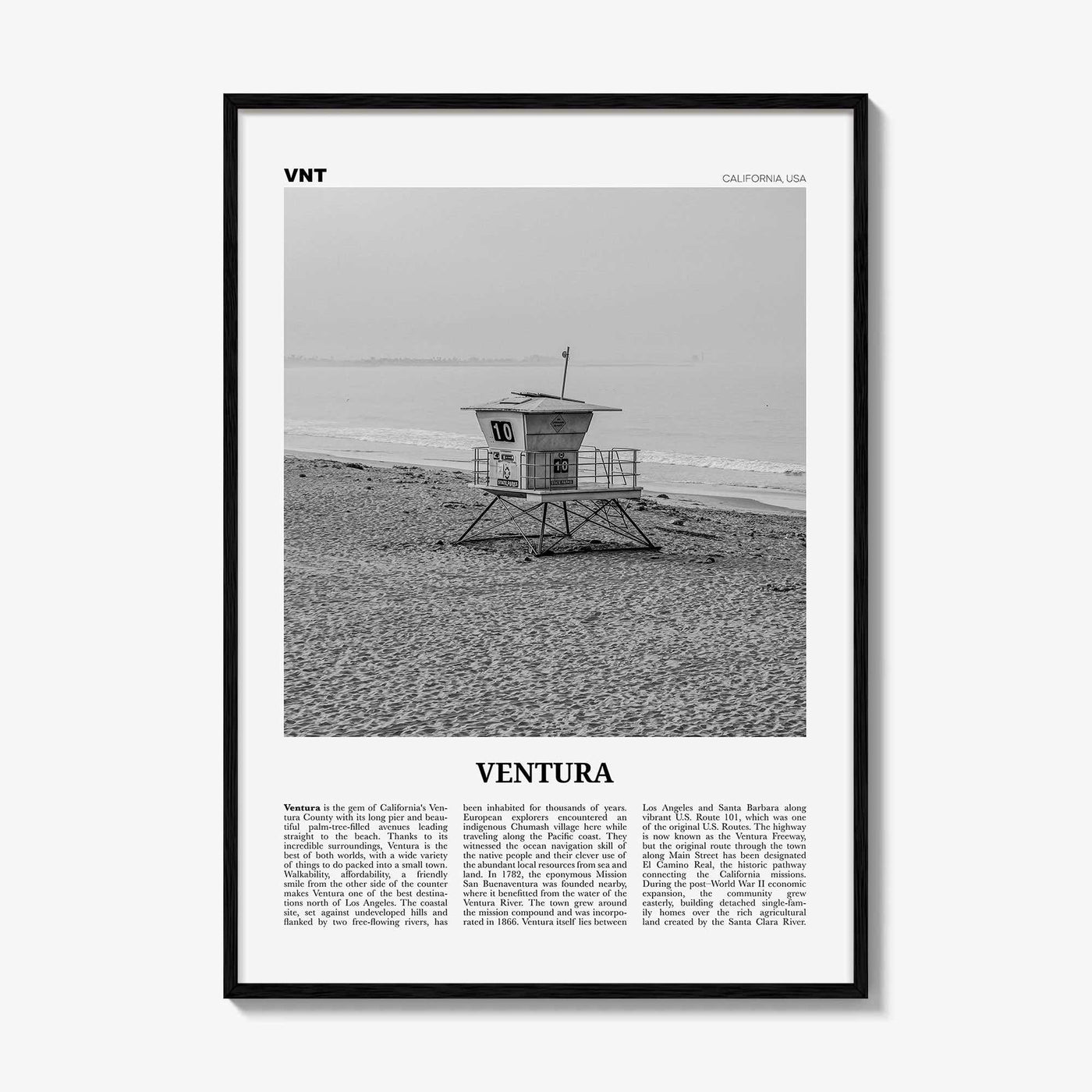 Ventura Print Black and White No 2, Ventura Wall Art, Ventura Poster, Ventura Photo, Ventura Decor, California, USA, United States