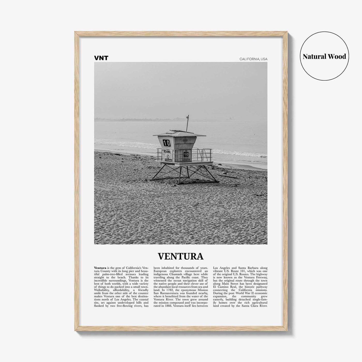 Ventura Print Black and White No 2, Ventura Wall Art, Ventura Poster, Ventura Photo, Ventura Decor, California, USA, United States