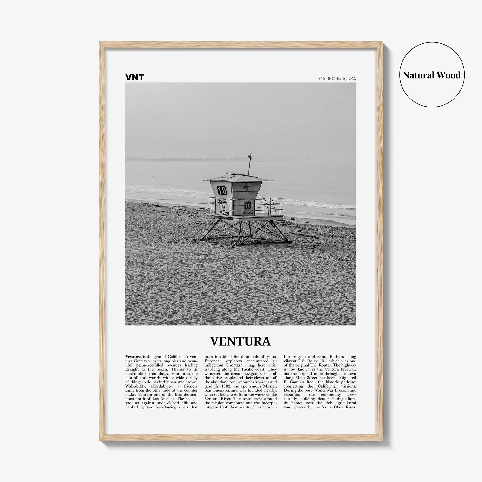 Ventura Print Black and White No 2, Ventura Wall Art, Ventura Poster, Ventura Photo, Ventura Decor, California, USA, United States