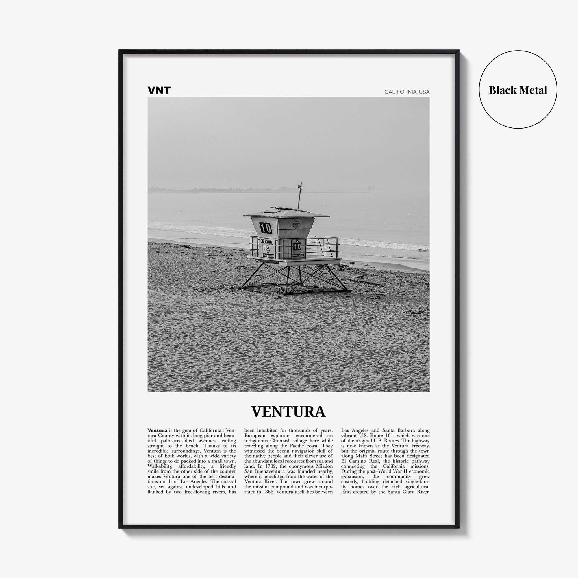 Ventura Print Black and White No 2, Ventura Wall Art, Ventura Poster, Ventura Photo, Ventura Decor, California, USA, United States
