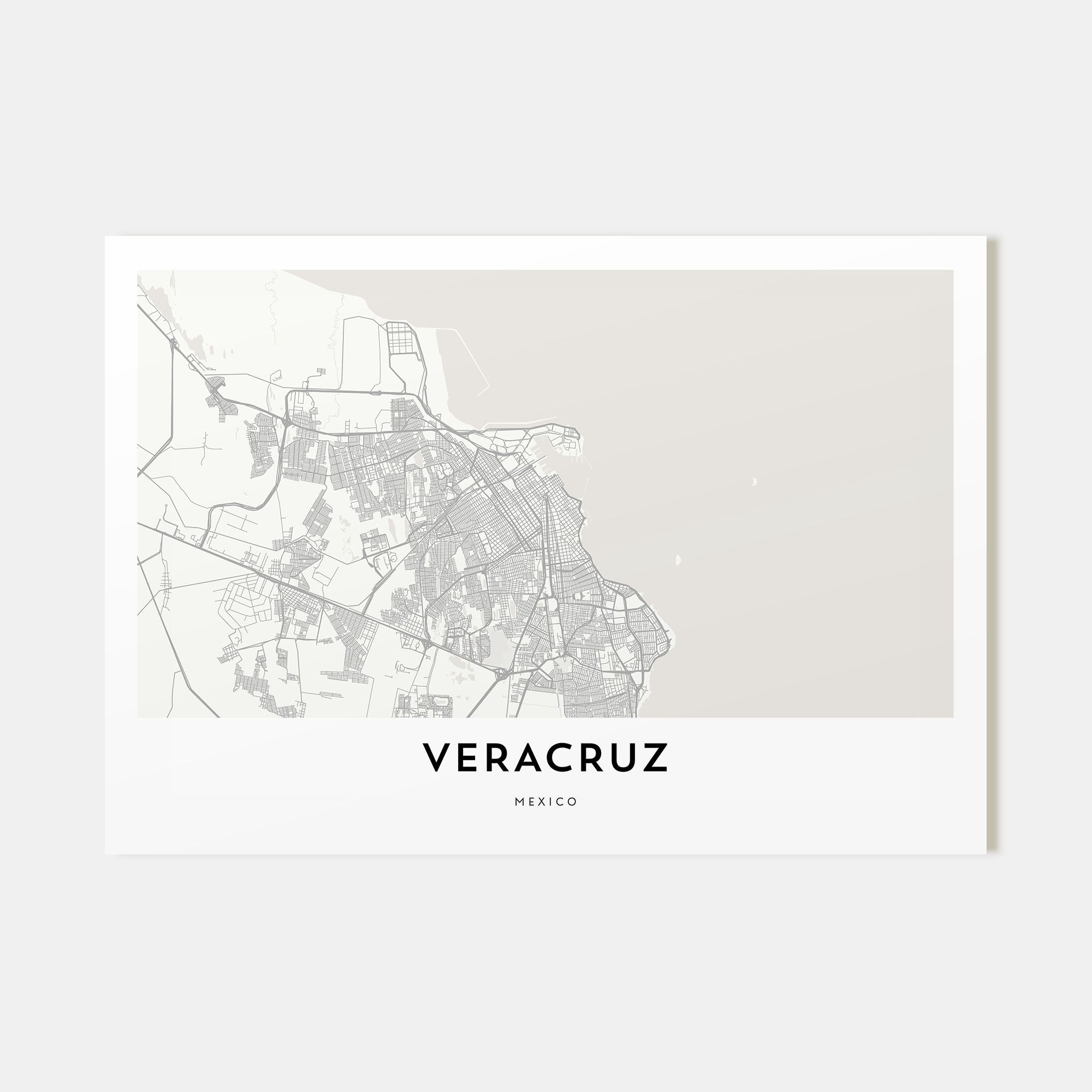 Veracruz Map Landscape Poster