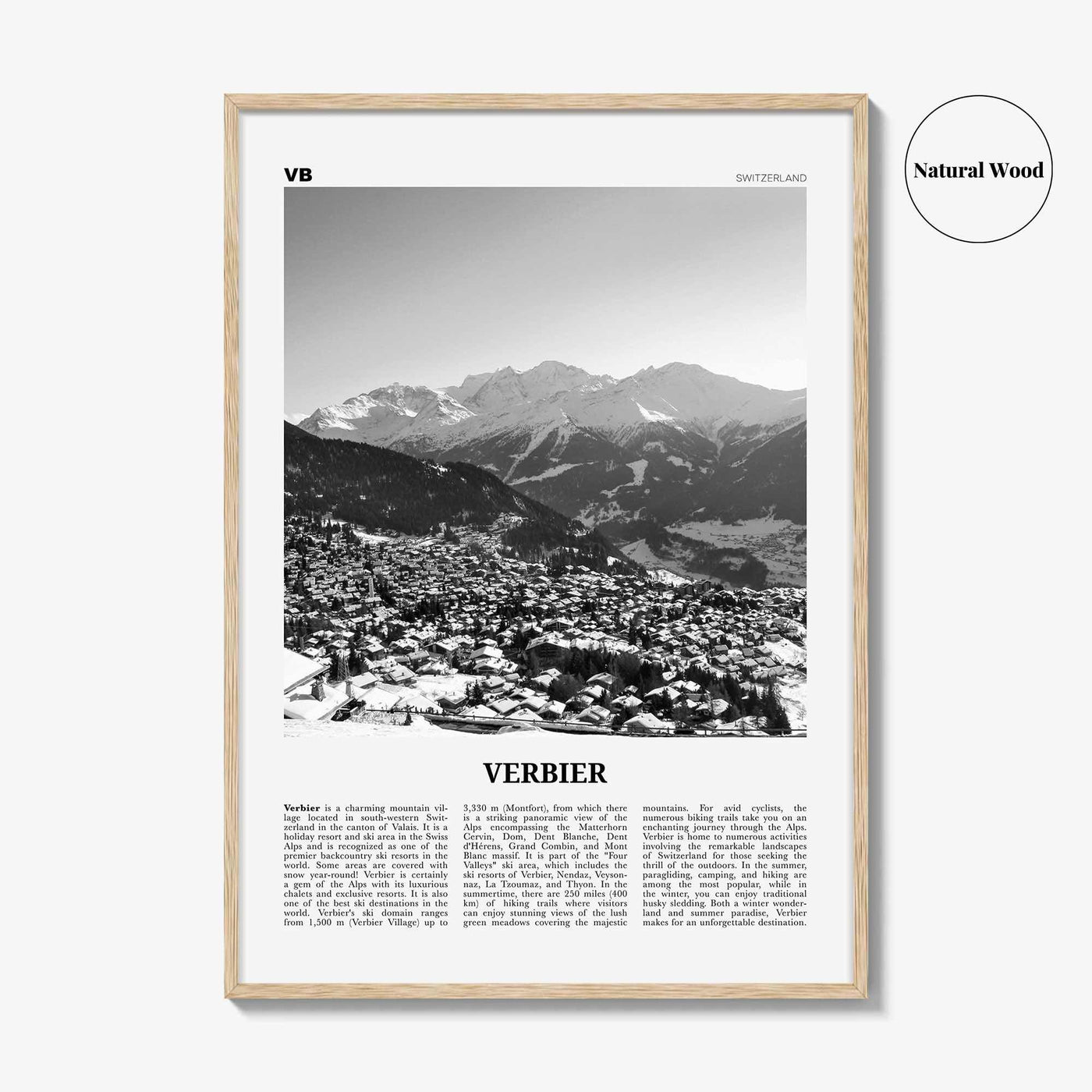 Verbier Print Black and White, Verbier Wall Art, Verbier Poster, Verbier Photo, Verbier Wall Décor, Switzerland, Swiss, Valais