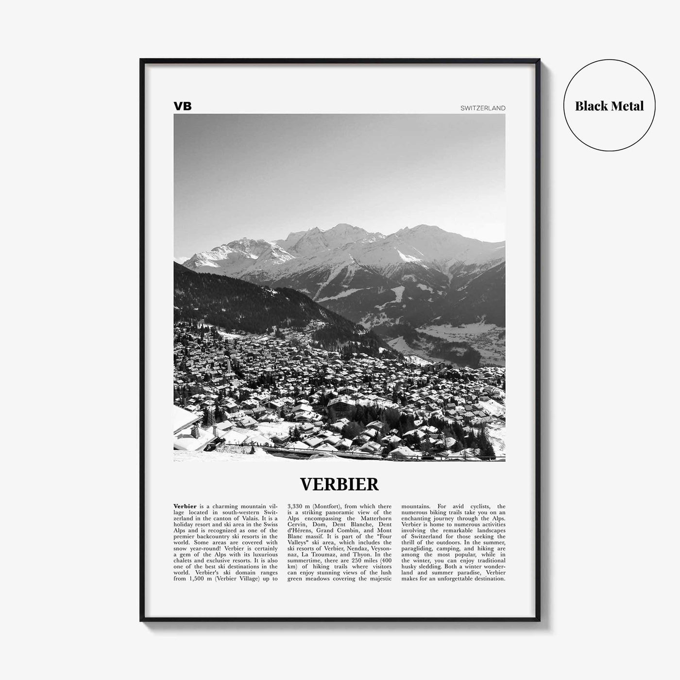 Verbier Print Black and White, Verbier Wall Art, Verbier Poster, Verbier Photo, Verbier Wall Décor, Switzerland, Swiss, Valais