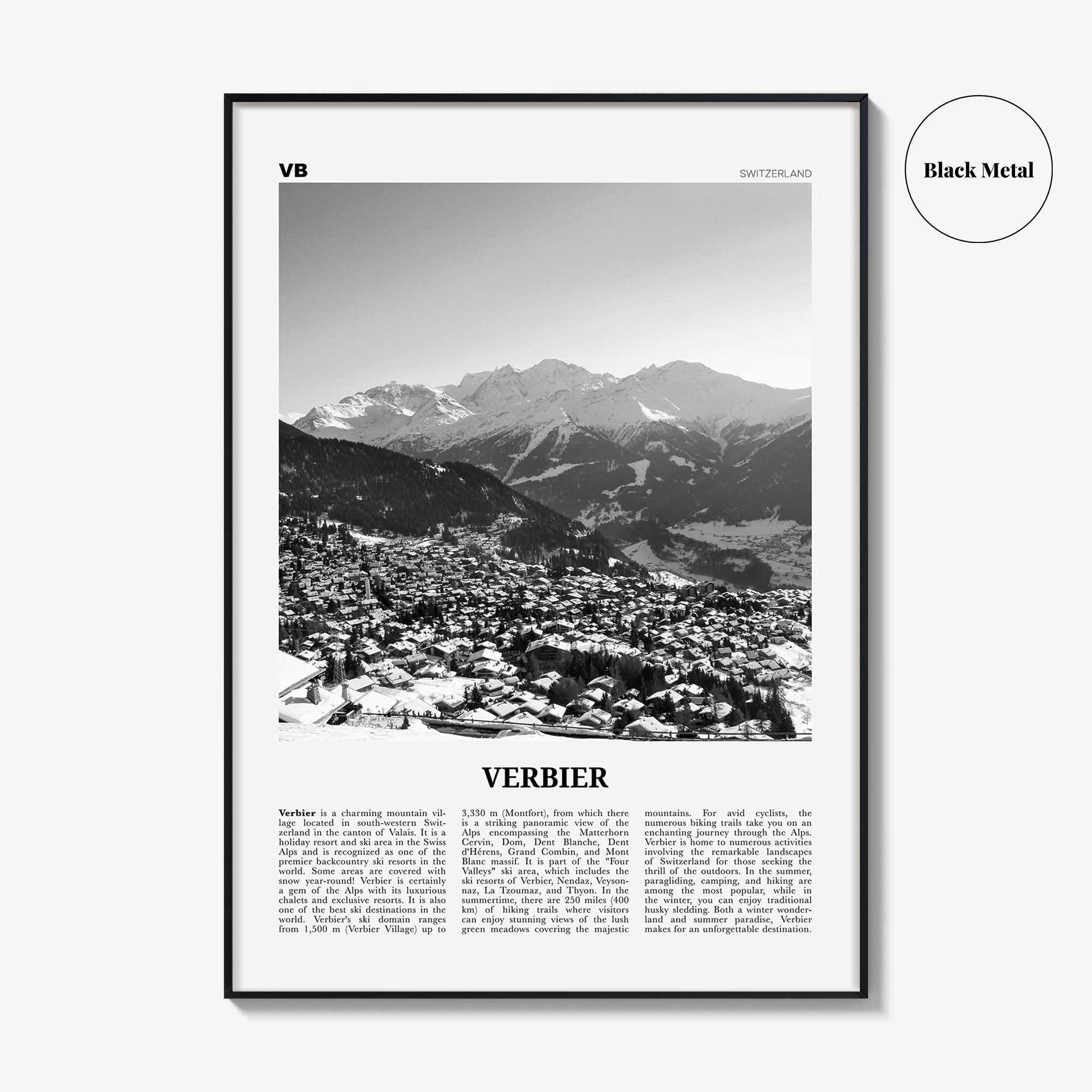Verbier Print Black and White, Verbier Wall Art, Verbier Poster, Verbier Photo, Verbier Wall Décor, Switzerland, Swiss, Valais