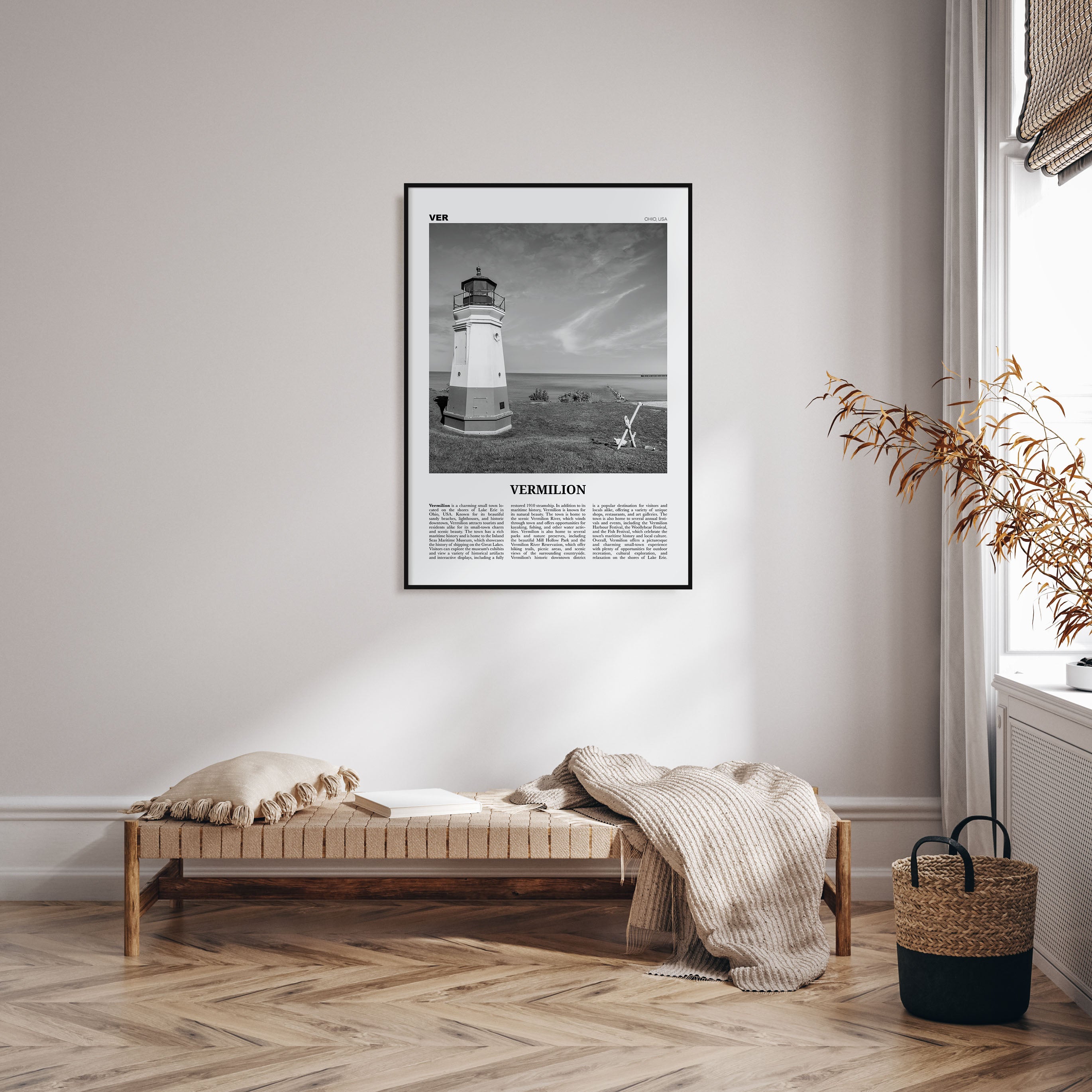 Vermilion Travel B&W Poster