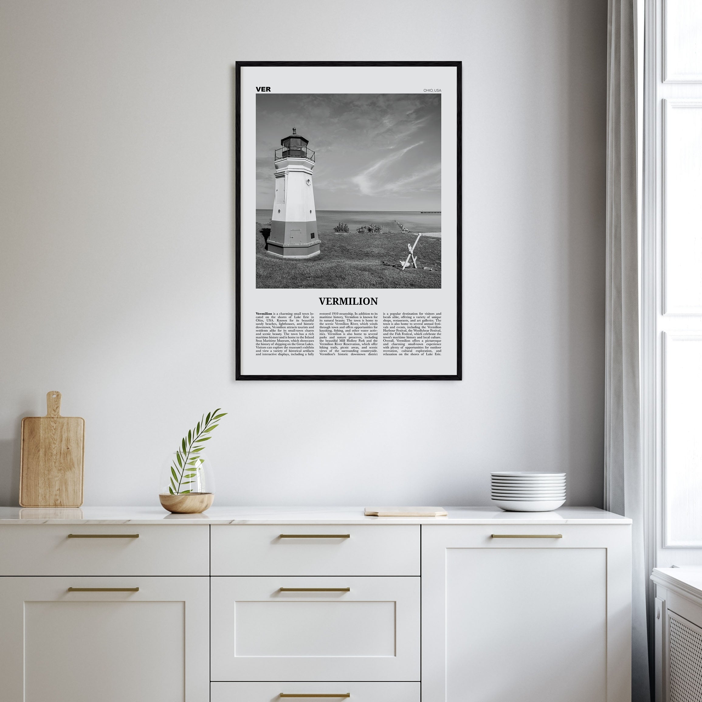 Vermilion Travel B&W Poster