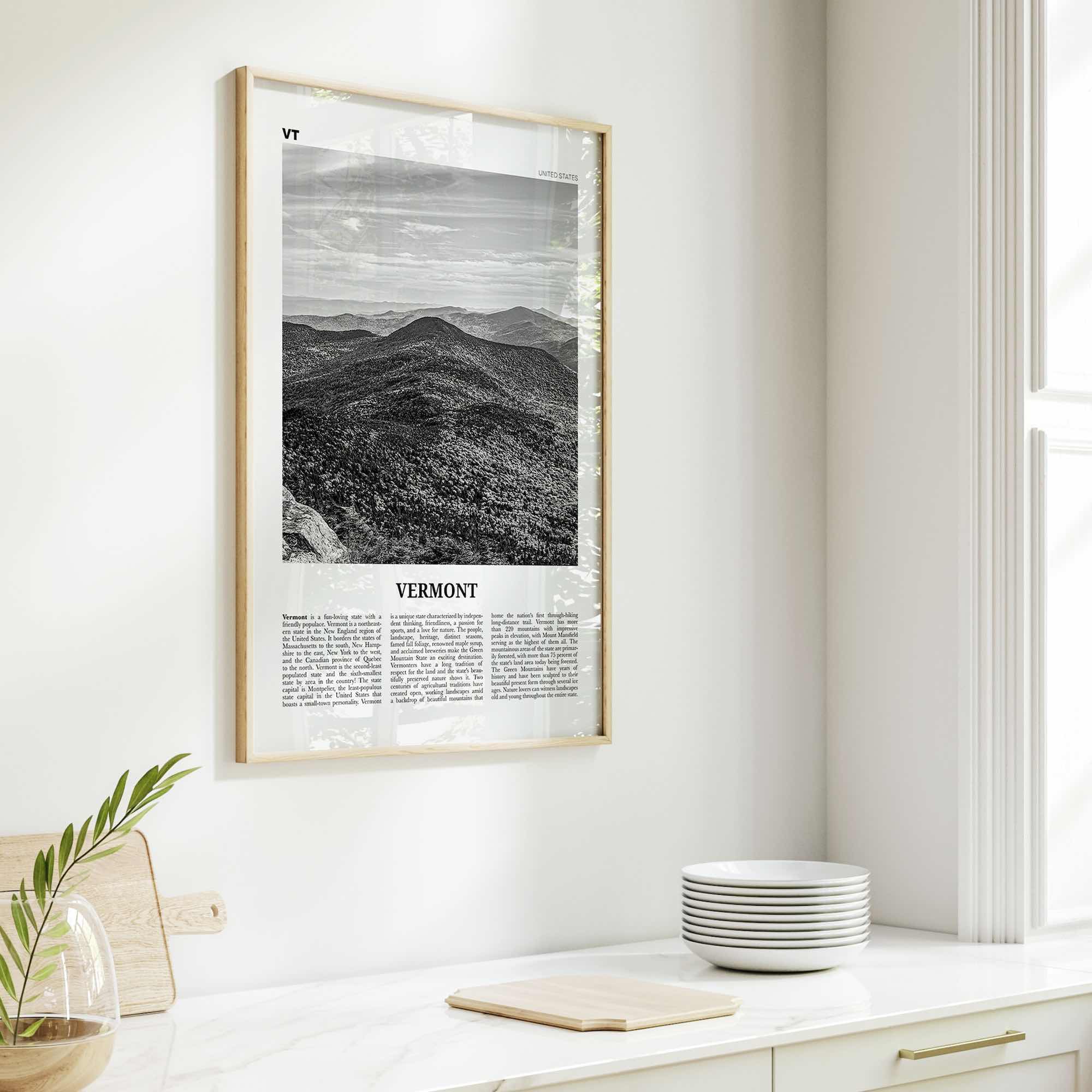 Vermont Print Black and White No 1, Vermont Wall Art, Vermont Poster, Vermont Photo, Vermont Wall Decor, USA, United States, North America