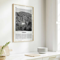 Vermont Print Black and White No 2, Vermont Wall Art, Vermont Poster, Vermont Photo, Vermont Wall Décor, Vermont Map, United States