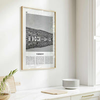 Vermont Print Black and White No 3, Vermont Wall Art, Vermont Poster, Vermont Photo, Vermont Wall Décor, Vermont Map, United States