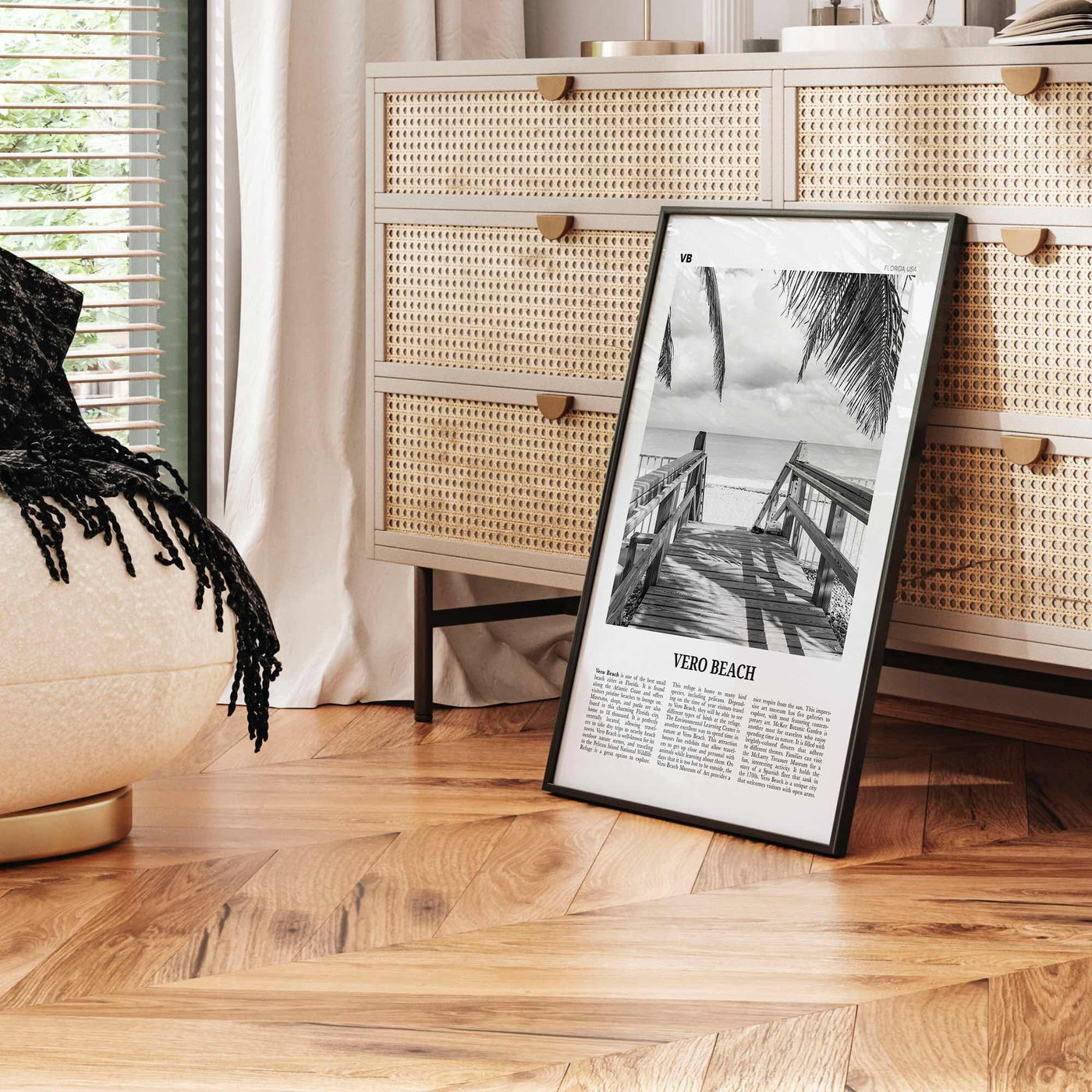 Vero Beach Print Black and White, Vero Beach Wall Art, Vero Beach Poster, Vero Beach Photo, Vero Beach Décor, Vero Beach Map, Florida, USA