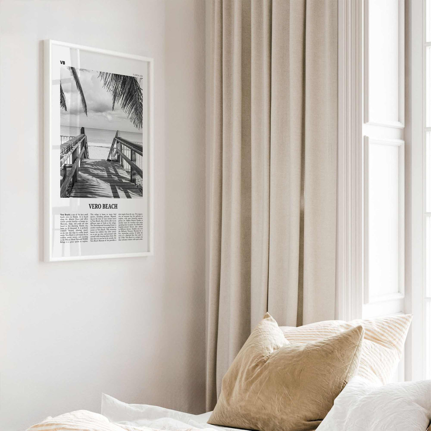 Vero Beach Print Black and White, Vero Beach Wall Art, Vero Beach Poster, Vero Beach Photo, Vero Beach Décor, Vero Beach Map, Florida, USA