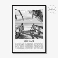 Vero Beach Print Black and White, Vero Beach Wall Art, Vero Beach Poster, Vero Beach Photo, Vero Beach Décor, Vero Beach Map, Florida, USA