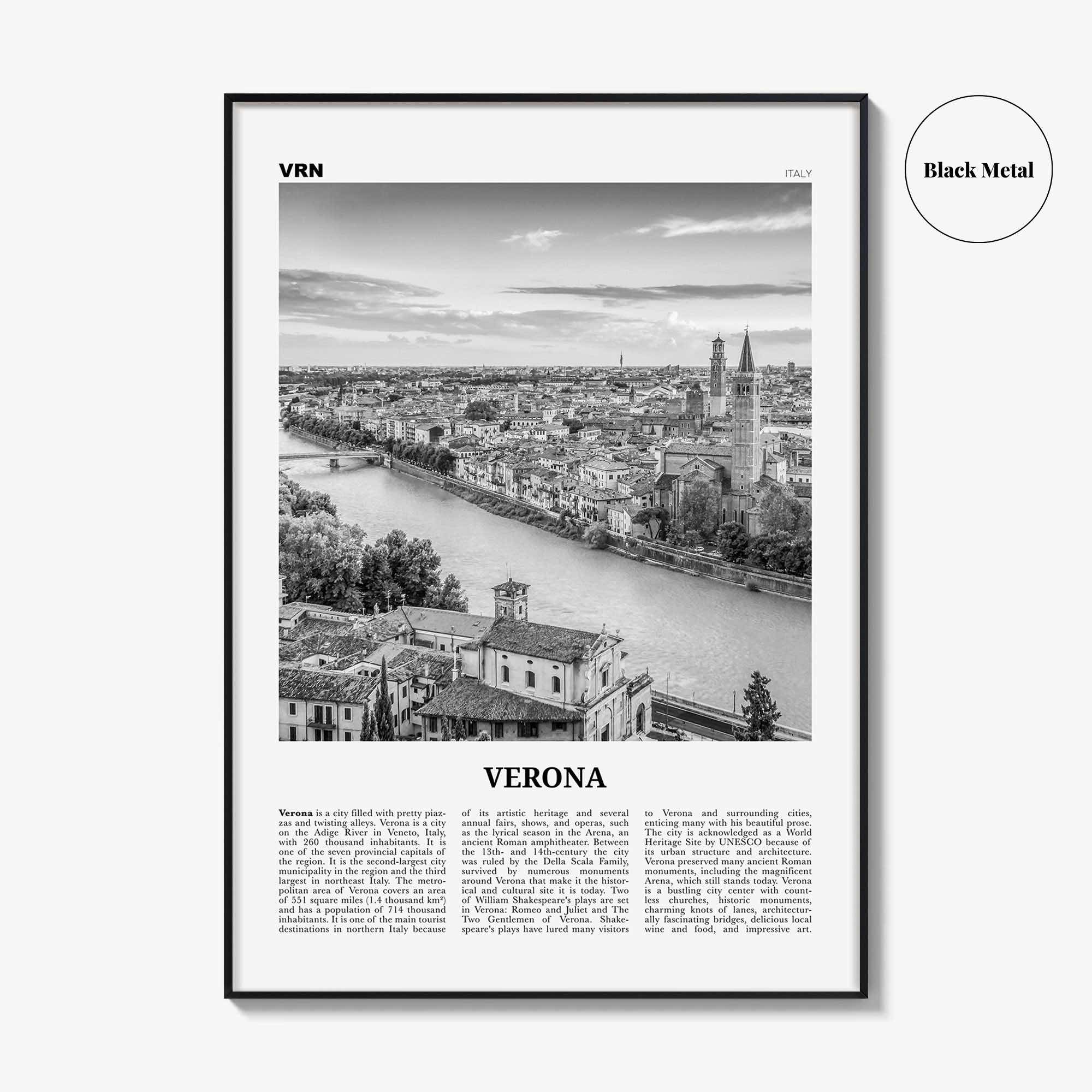 Verona Print Black and White No 1, Verona Wall Art, Verona Poster, Verona Photo, Verona Wall Decor, Italy, Italia, Veròna, Europe