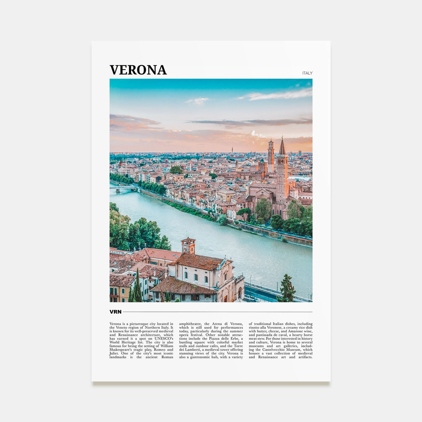 Verona Travel Color Poster