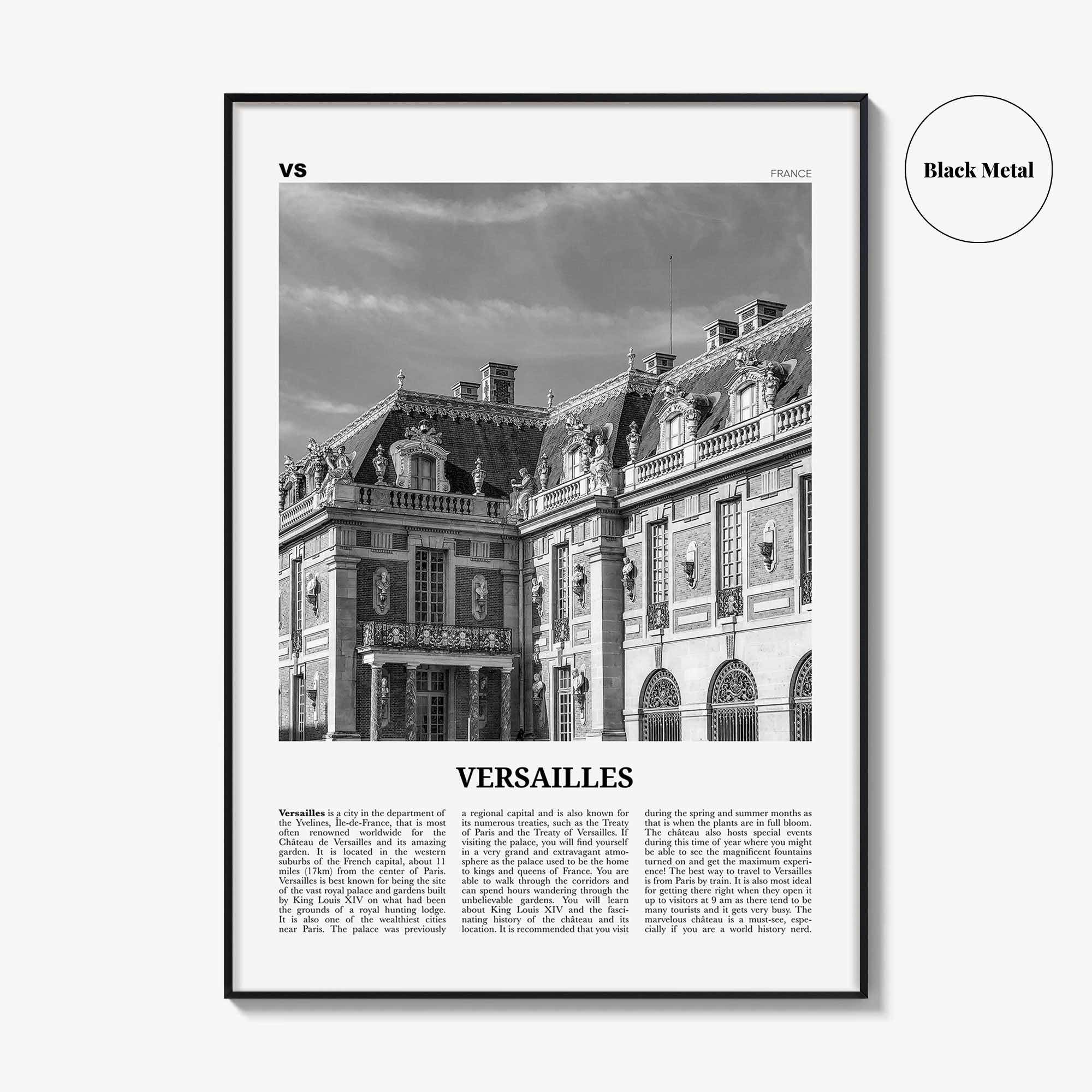 Versailles Print Black and White, Versailles Wall Art, Versailles Poster, Versailles Photo, Versailles Décor, France Yvelines, Île-de-France