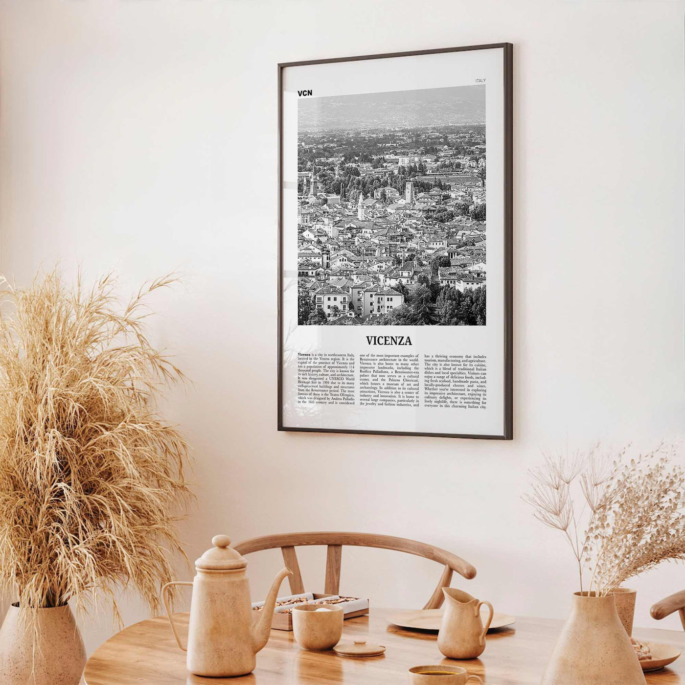 Vicenza Print Black and White, Vicenza Wall Art, Vicenza Poster, Vicenza Photo, Vicenza Wall Décor, Vicenza Map, Italy