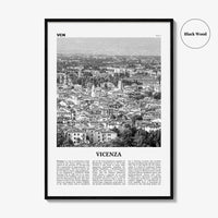 Vicenza Print Black and White, Vicenza Wall Art, Vicenza Poster, Vicenza Photo, Vicenza Wall Décor, Vicenza Map, Italy