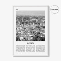 Vicenza Print Black and White, Vicenza Wall Art, Vicenza Poster, Vicenza Photo, Vicenza Wall Décor, Vicenza Map, Italy