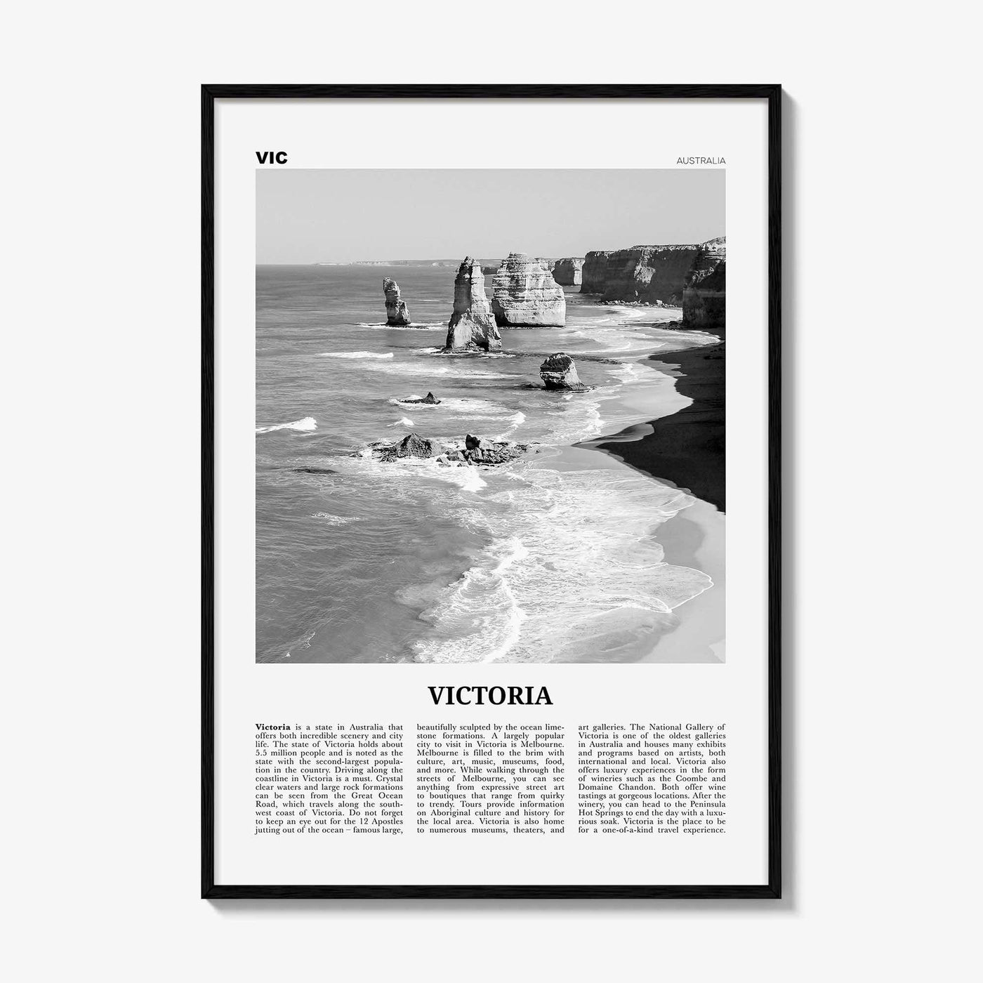 Victoria Print Black and White Australia, Victoria Wall Art, Victoria Poster, Victoria Photo, Victoria Wall Decor, Australia, Melbourne