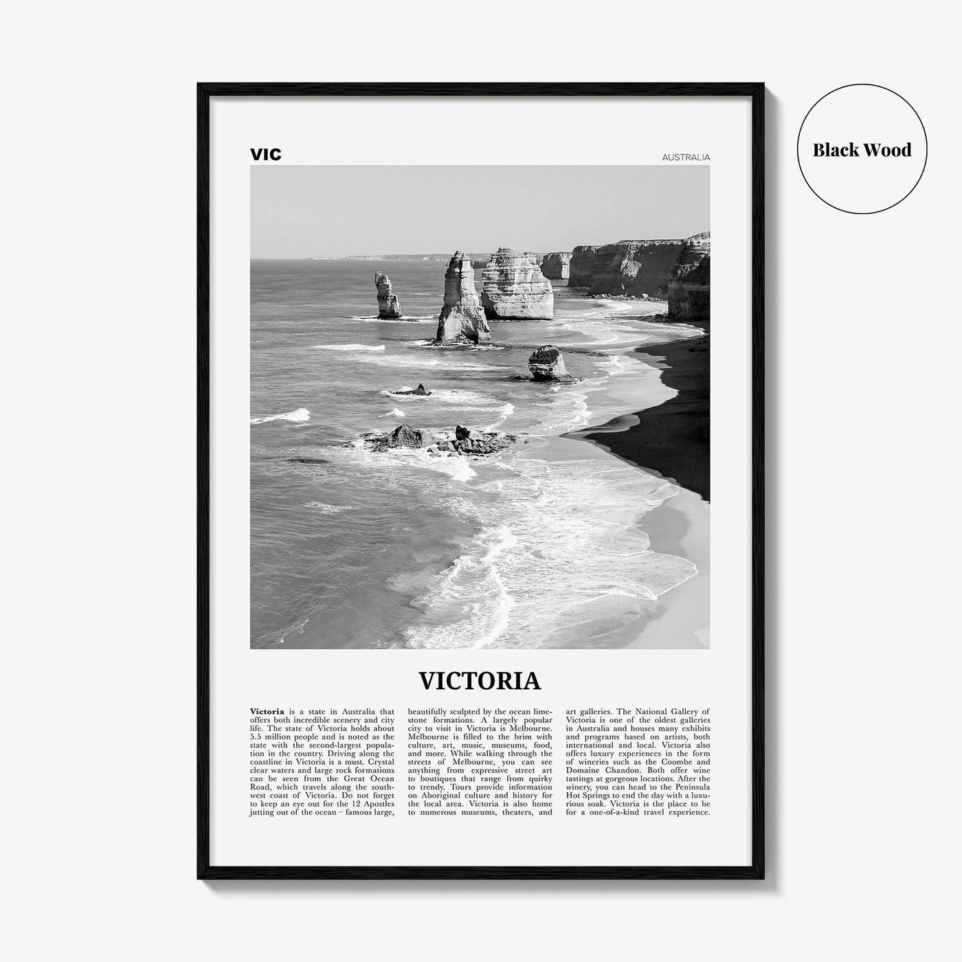 Victoria Print Black and White Australia, Victoria Wall Art, Victoria Poster, Victoria Photo, Victoria Wall Decor, Australia, Melbourne