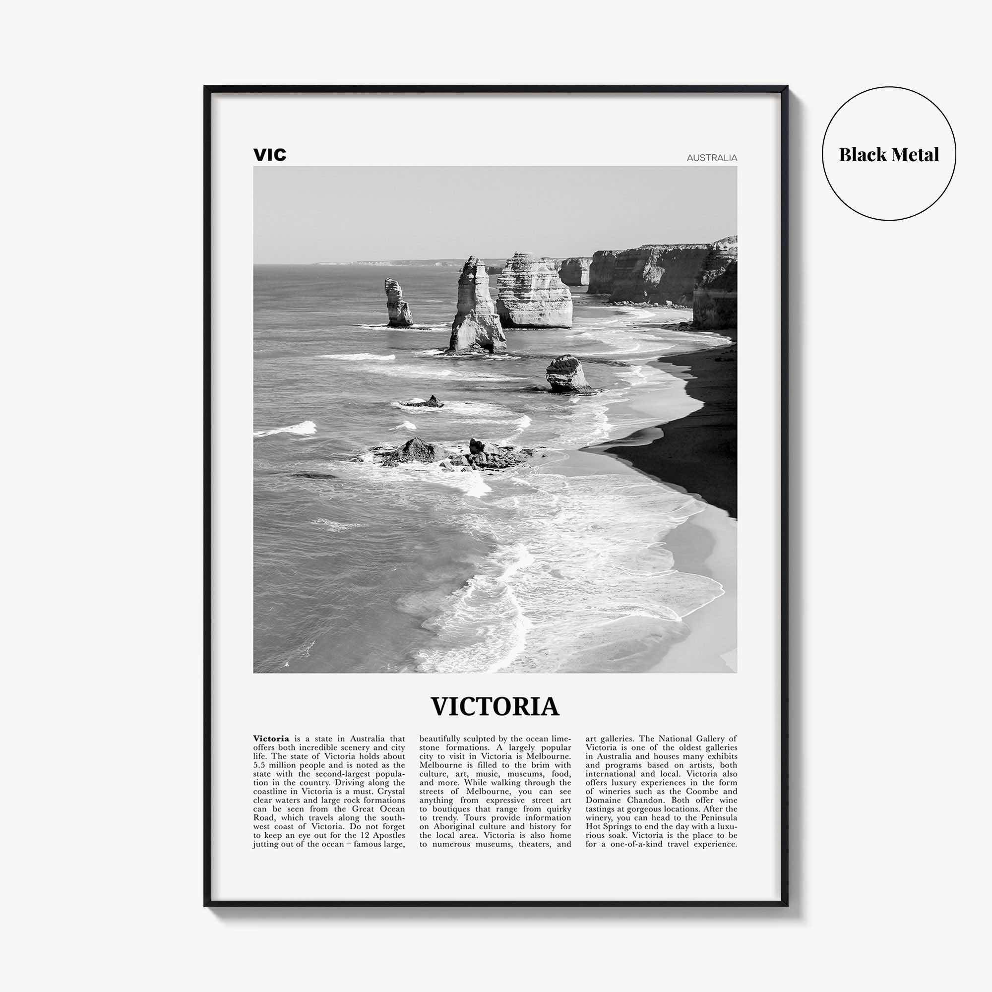 Victoria Print Black and White Australia, Victoria Wall Art, Victoria Poster, Victoria Photo, Victoria Wall Decor, Australia, Melbourne