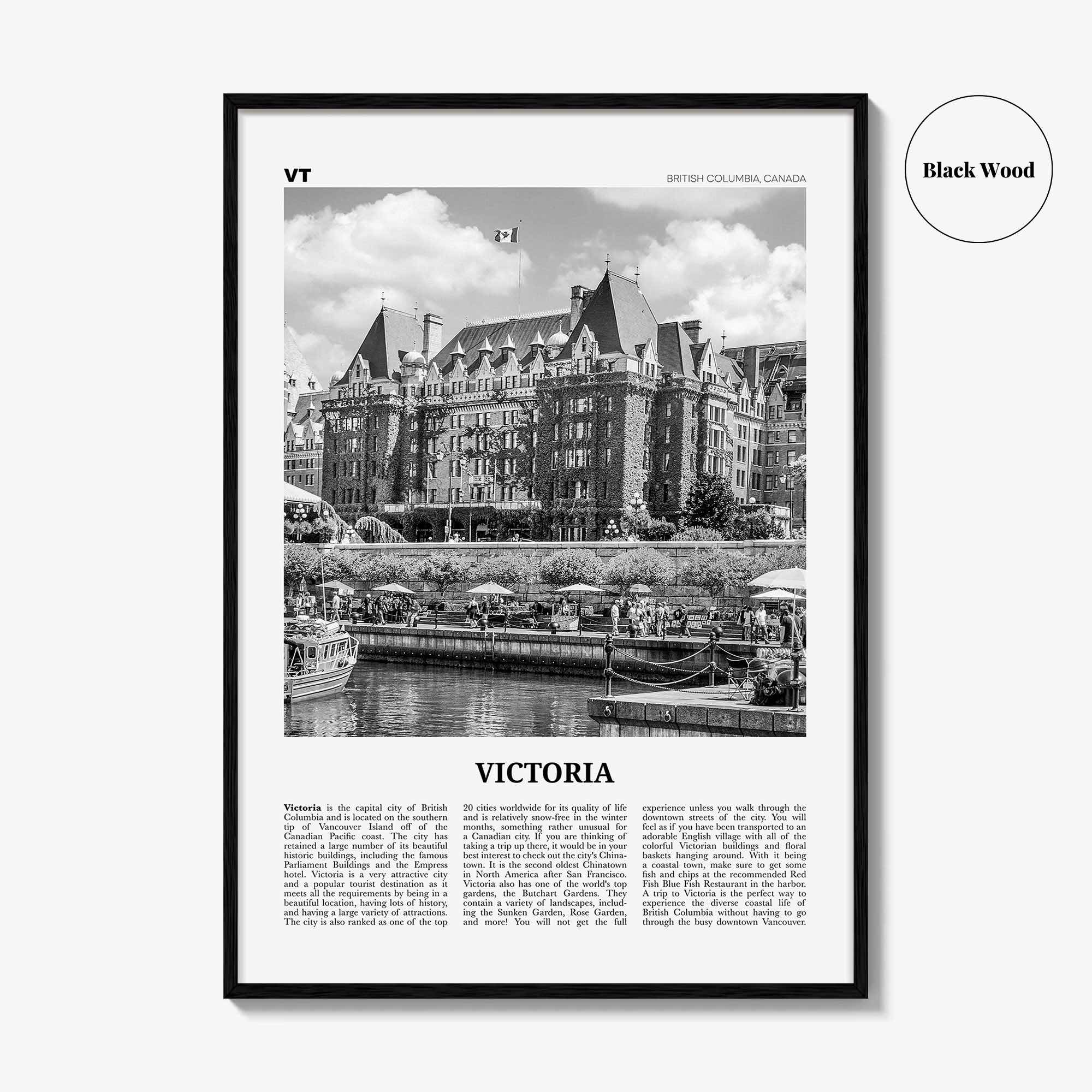 Victoria Print Black and White Canada, Victoria Wall Art, Victoria Poster, Victoria Photo, Victoria Wall Décor, British Columbia, Canada