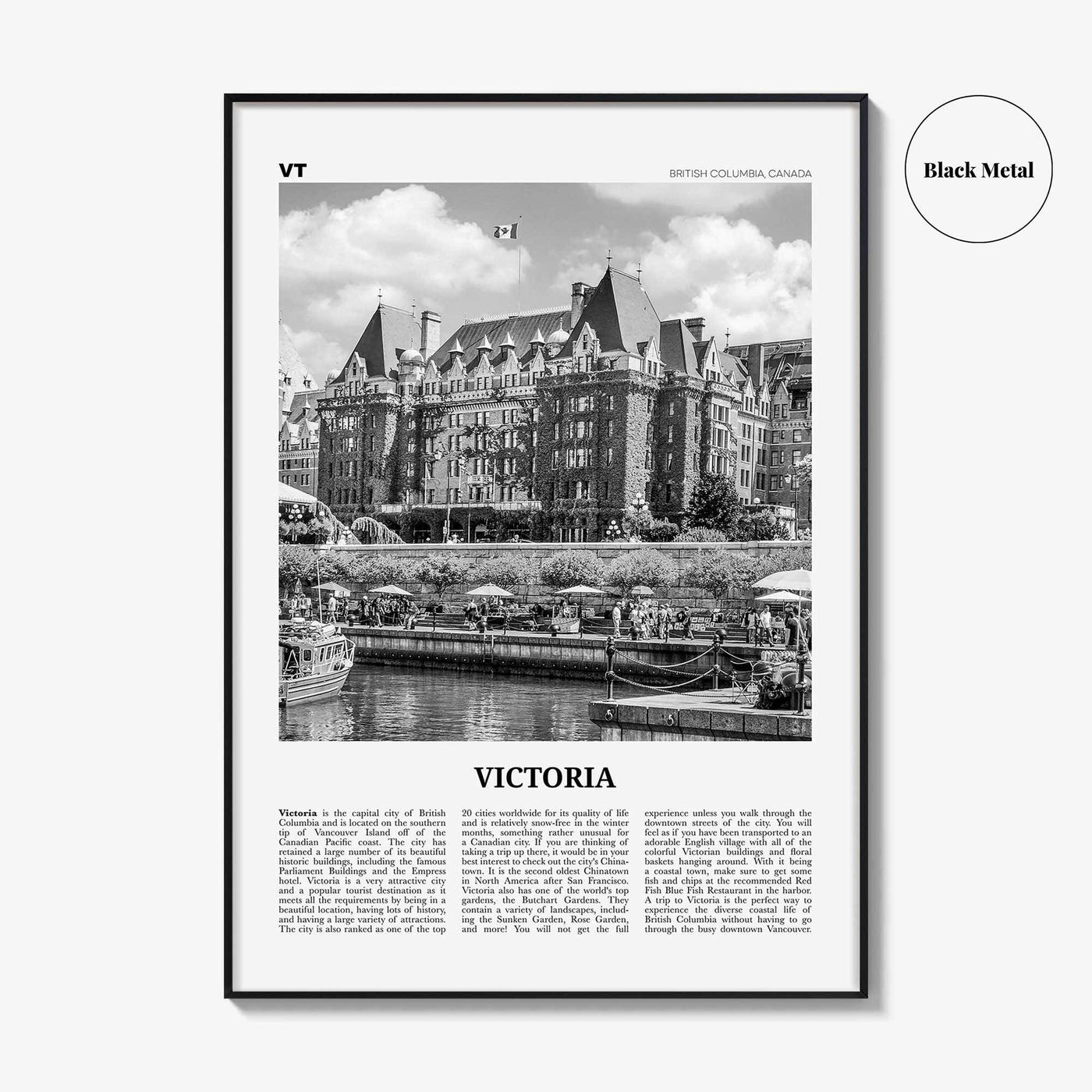 Victoria Print Black and White Canada, Victoria Wall Art, Victoria Poster, Victoria Photo, Victoria Wall Décor, British Columbia, Canada