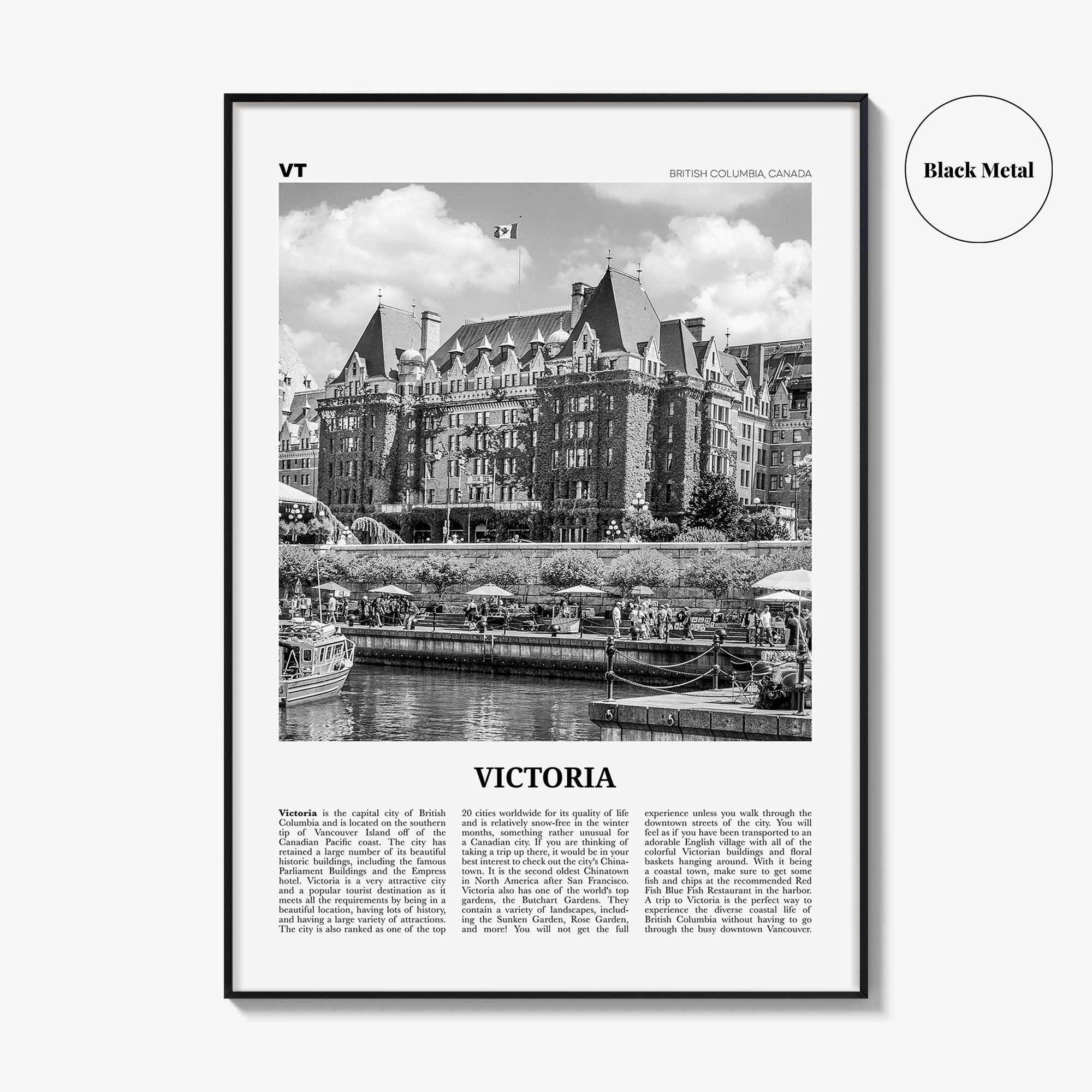 Victoria Print Black and White Canada, Victoria Wall Art, Victoria Poster, Victoria Photo, Victoria Wall Décor, British Columbia, Canada