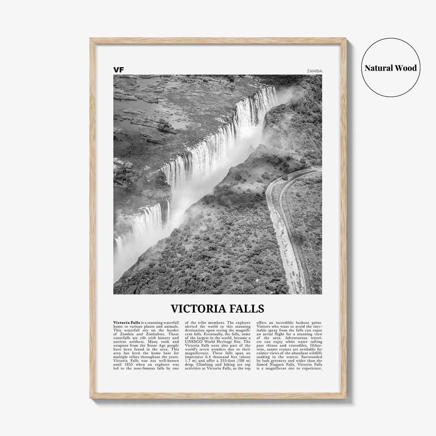 Victoria Falls Print Black and White, Victoria Falls Wall Art, Victoria Falls Poster, Victoria Falls Photo, Victoria Falls Décor, Zambia