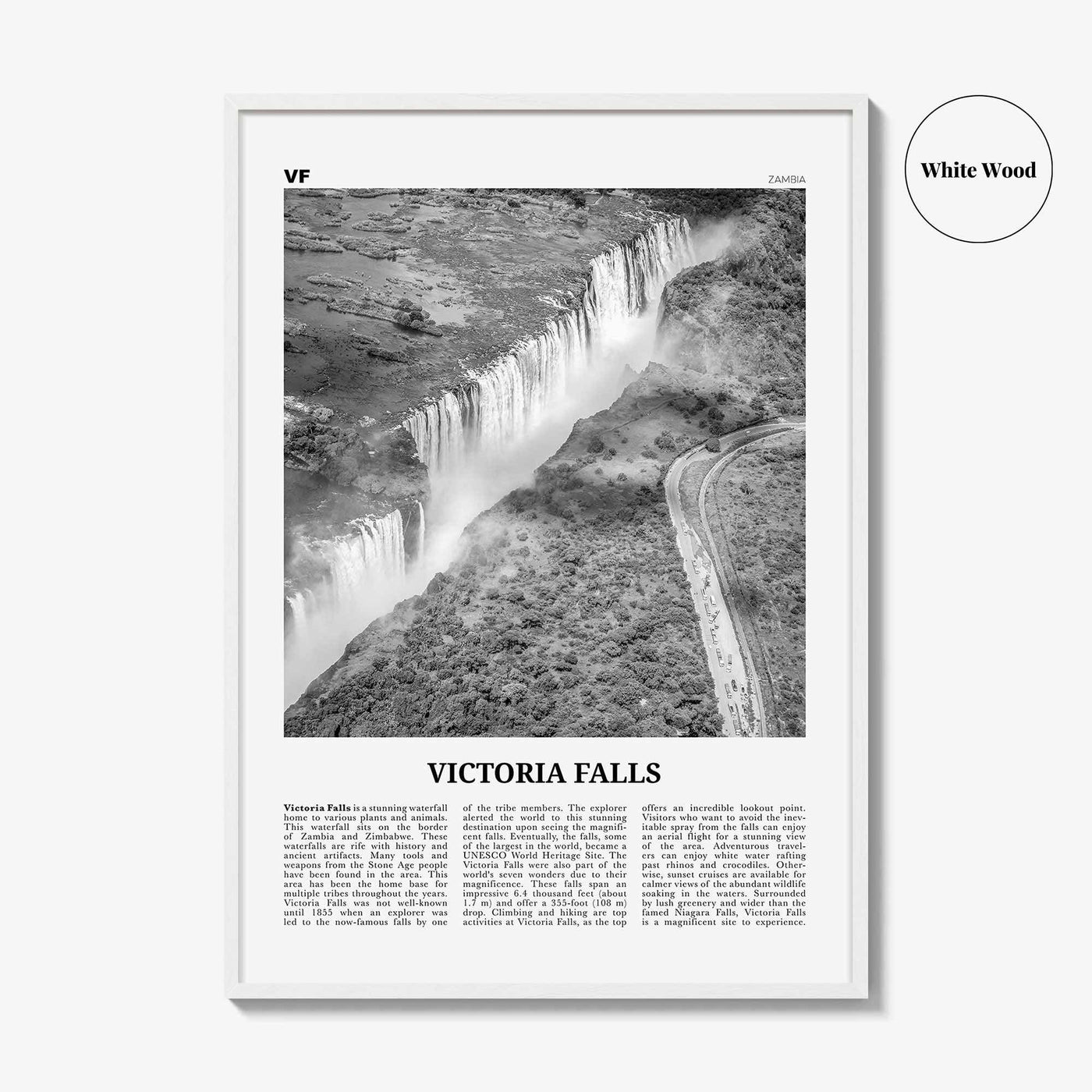 Victoria Falls Print Black and White, Victoria Falls Wall Art, Victoria Falls Poster, Victoria Falls Photo, Victoria Falls Décor, Zambia