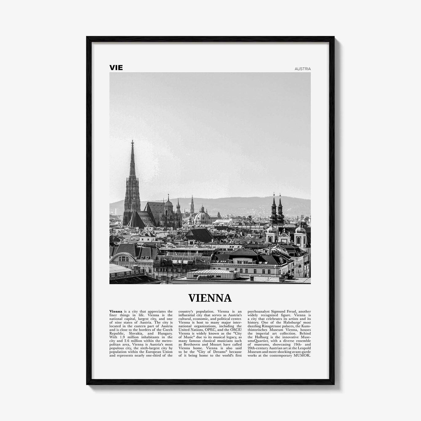 Vienna Print Black and White No 1, Vienna Wall Art, Vienna Poster, Vienna Photo, Vienna Wall Decor, Austria, Wien, Österreich, Europe