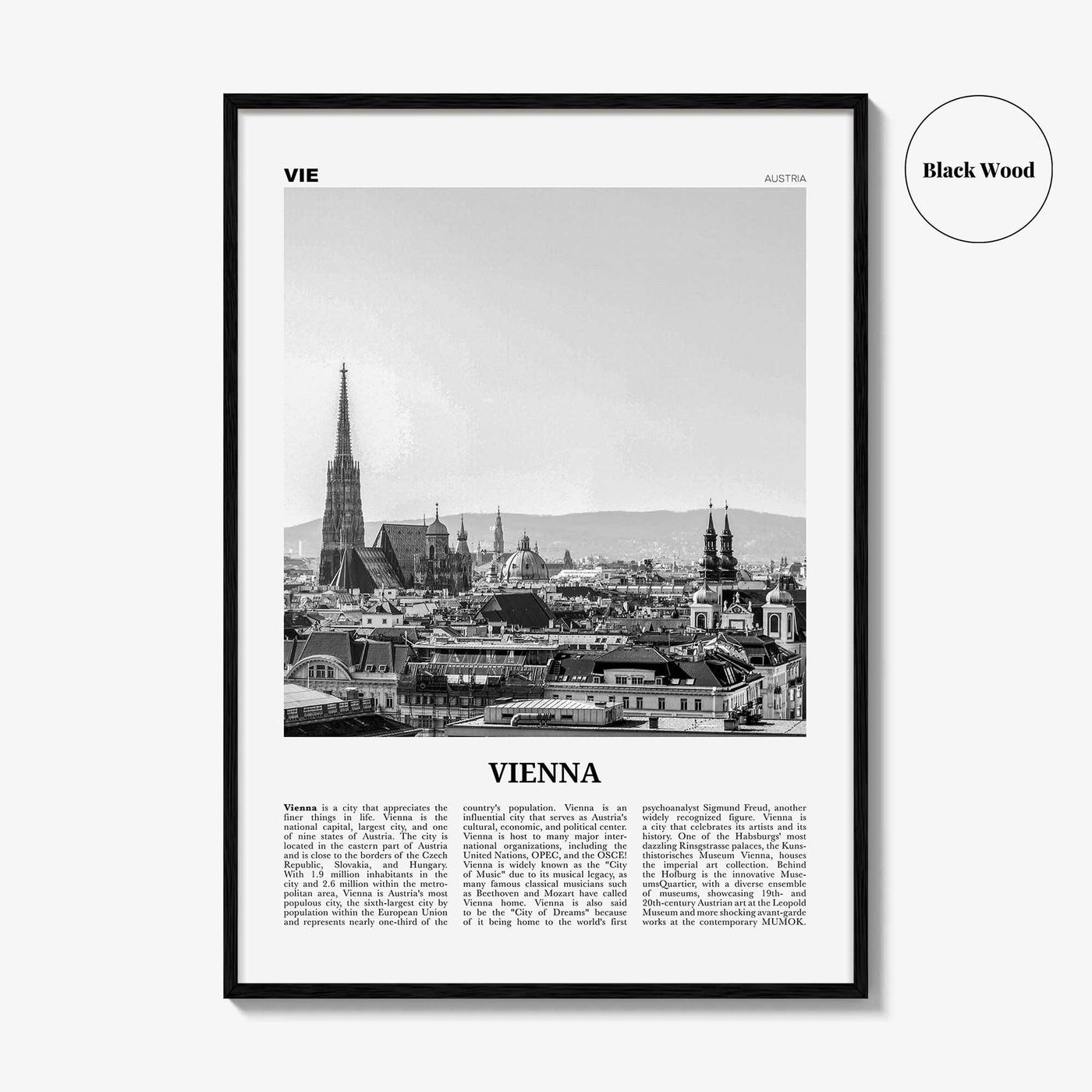 Vienna Print Black and White No 1, Vienna Wall Art, Vienna Poster, Vienna Photo, Vienna Wall Decor, Austria, Wien, Österreich, Europe