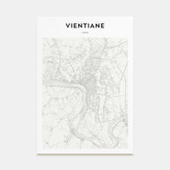 Vientiane Map Portrait Poster