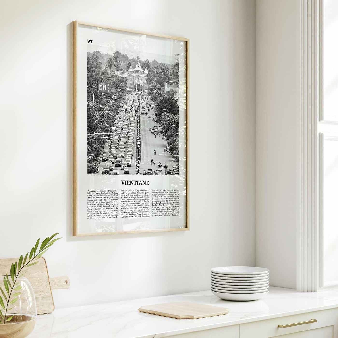 Vientiane Print Black and White, Vientiane Wall Art, Vientiane Poster, Vientiane Photo, Vientiane Wall Décor, Laos, Viang Chan