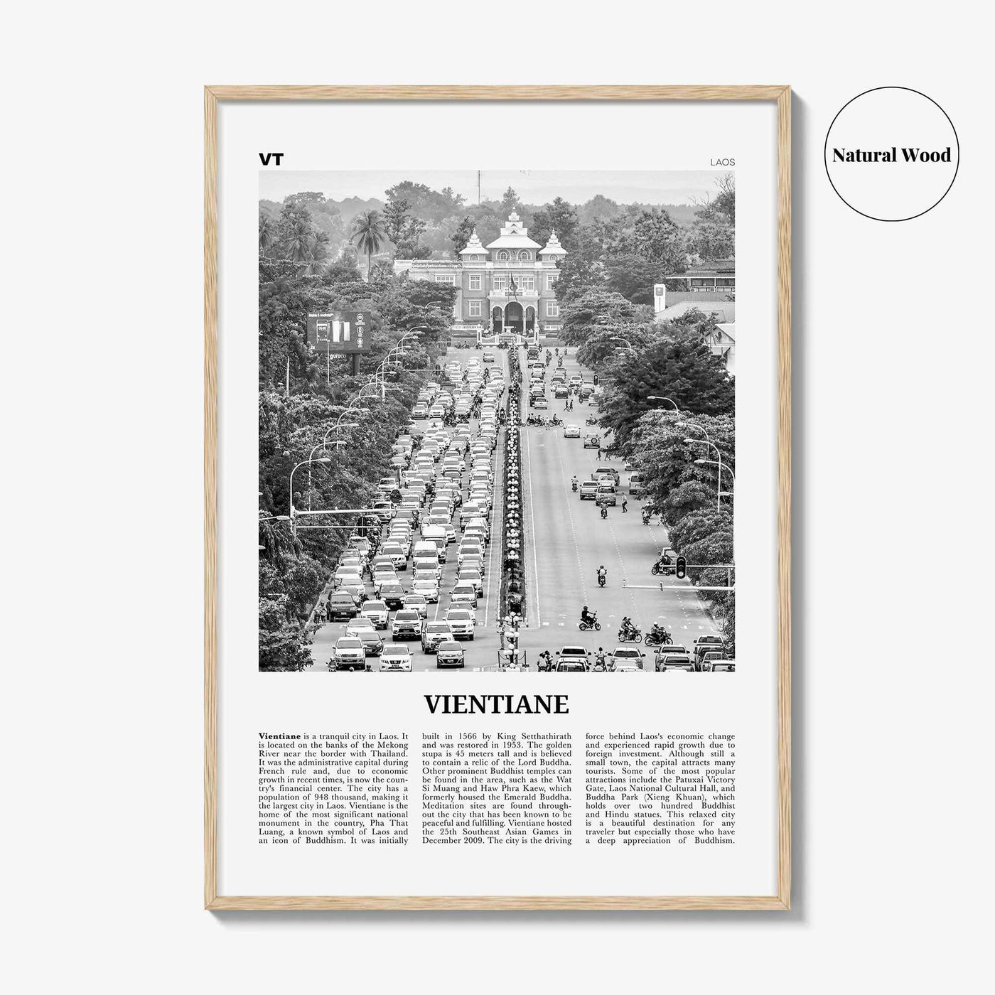 Vientiane Print Black and White, Vientiane Wall Art, Vientiane Poster, Vientiane Photo, Vientiane Wall Décor, Laos, Viang Chan