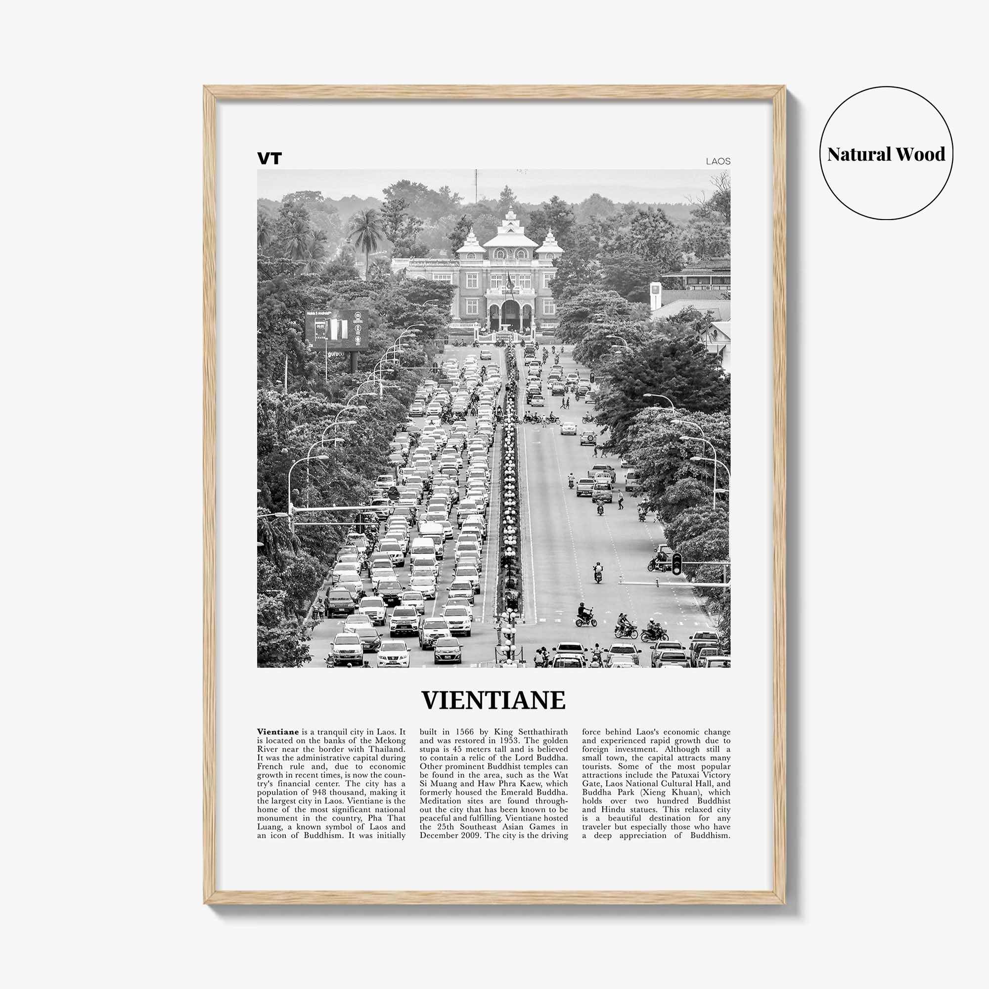 Vientiane Print Black and White, Vientiane Wall Art, Vientiane Poster, Vientiane Photo, Vientiane Wall Décor, Laos, Viang Chan