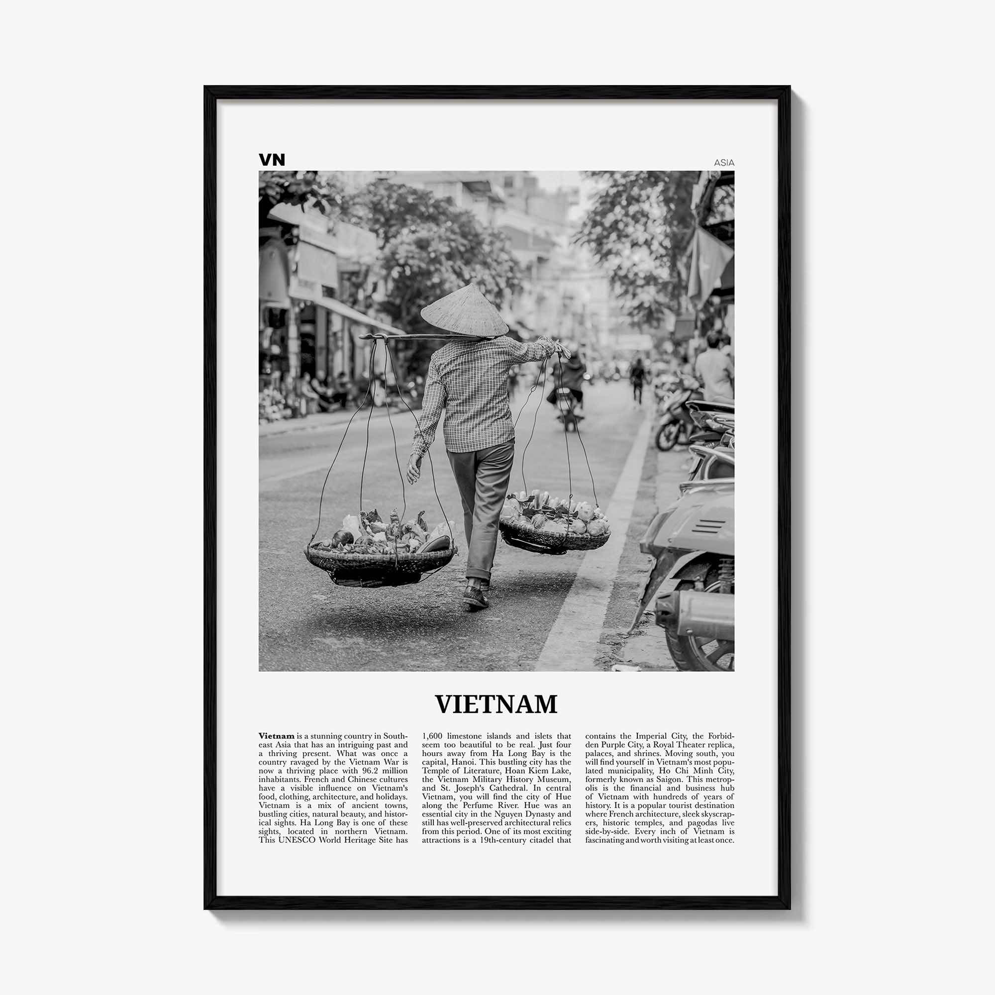 Vietnam Print Black and White No 2, Vietnam Wall Art, Vietnam Poster, Vietnam Photo, Vietnam Wall Decor, Việt Nam, Ho Chi Minh, Hanoi