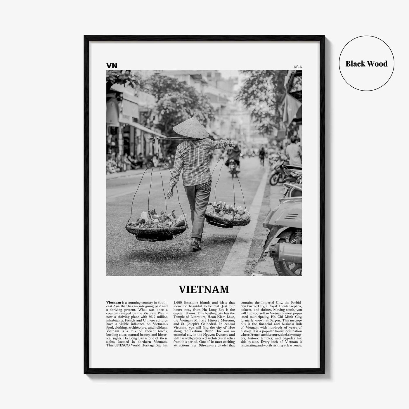 Vietnam Print Black and White No 2, Vietnam Wall Art, Vietnam Poster, Vietnam Photo, Vietnam Wall Decor, Việt Nam, Ho Chi Minh, Hanoi