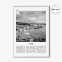 Vigo Print Black and White, Vigo Wall Art, Vigo Poster, Vigo Photo, Vigo Wall Décor, Vigo Map, Spain