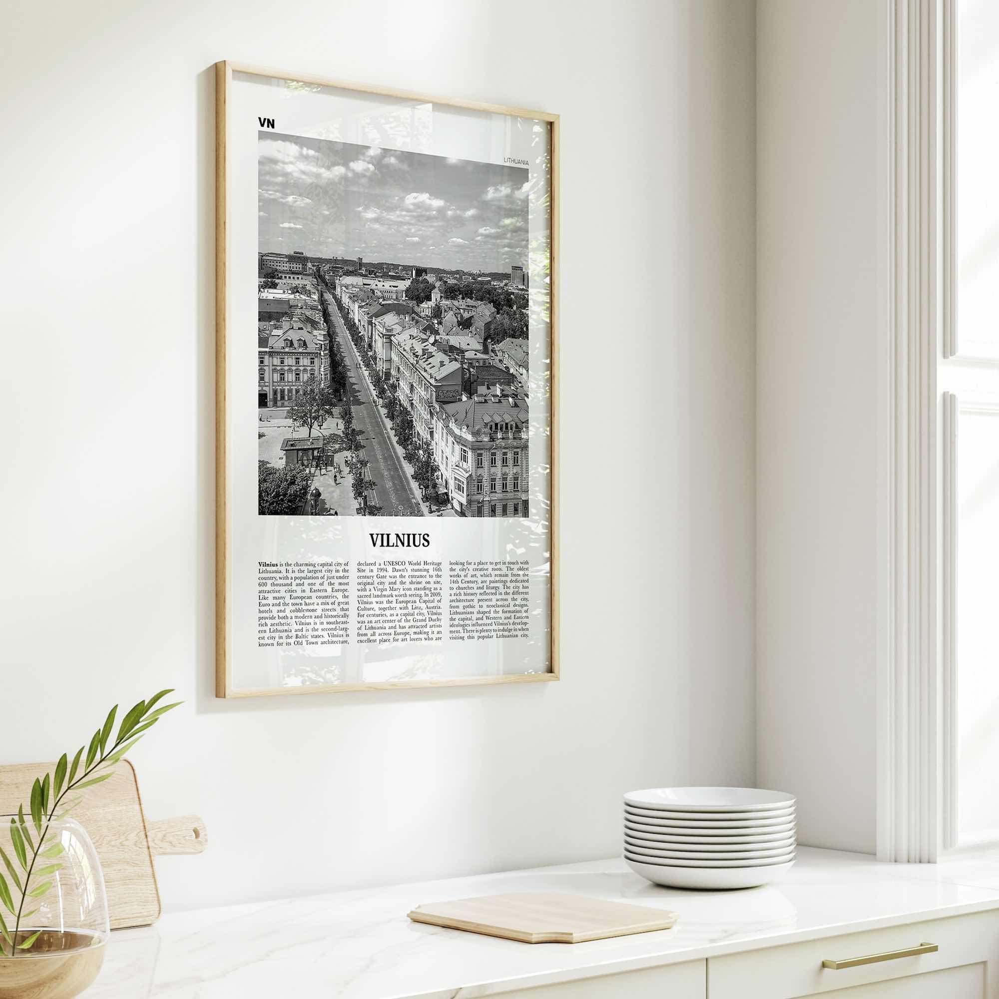 Vilnius Print Black and White, Vilnius Wall Art, Vilnius Poster, Vilnius Photo, Vilnius Wall Décor, Lithuania, Vilna, Viļņa, Вильна