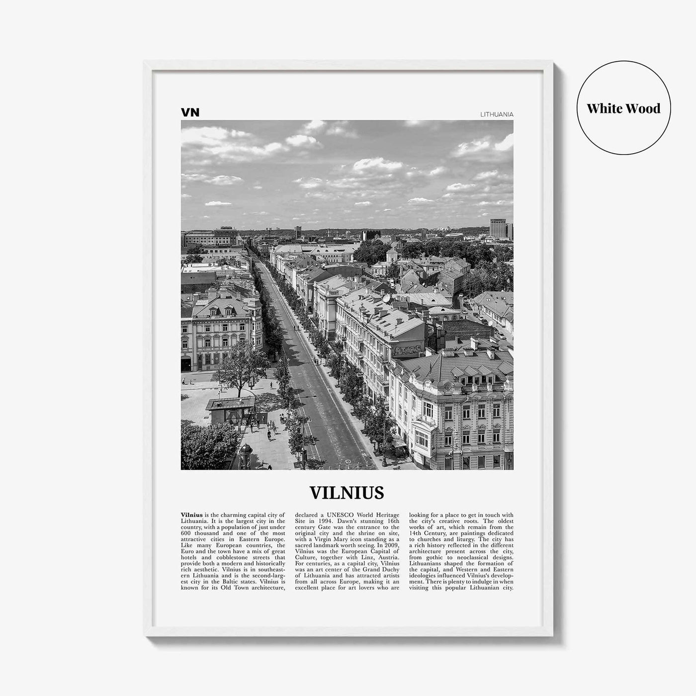 Vilnius Print Black and White, Vilnius Wall Art, Vilnius Poster, Vilnius Photo, Vilnius Wall Décor, Lithuania, Vilna, Viļņa, Вильна
