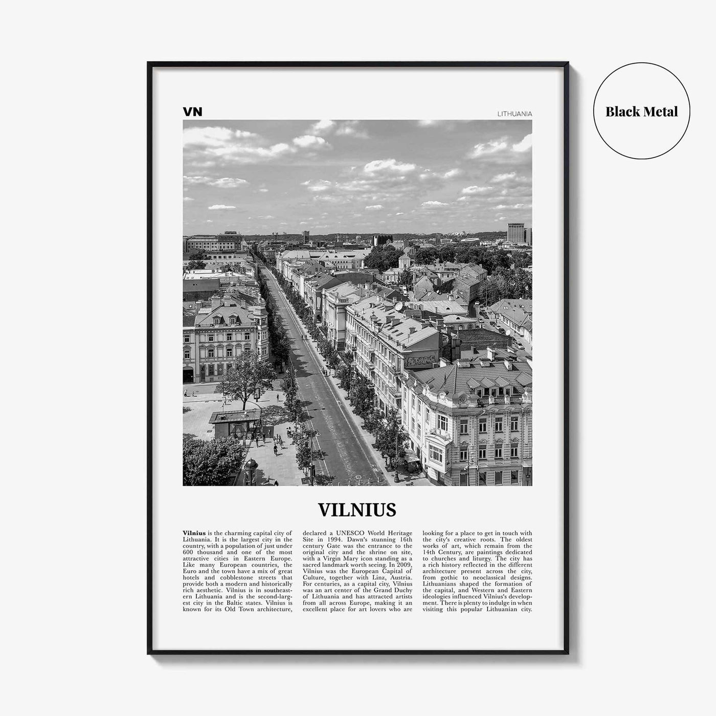 Vilnius Print Black and White, Vilnius Wall Art, Vilnius Poster, Vilnius Photo, Vilnius Wall Décor, Lithuania, Vilna, Viļņa, Вильна