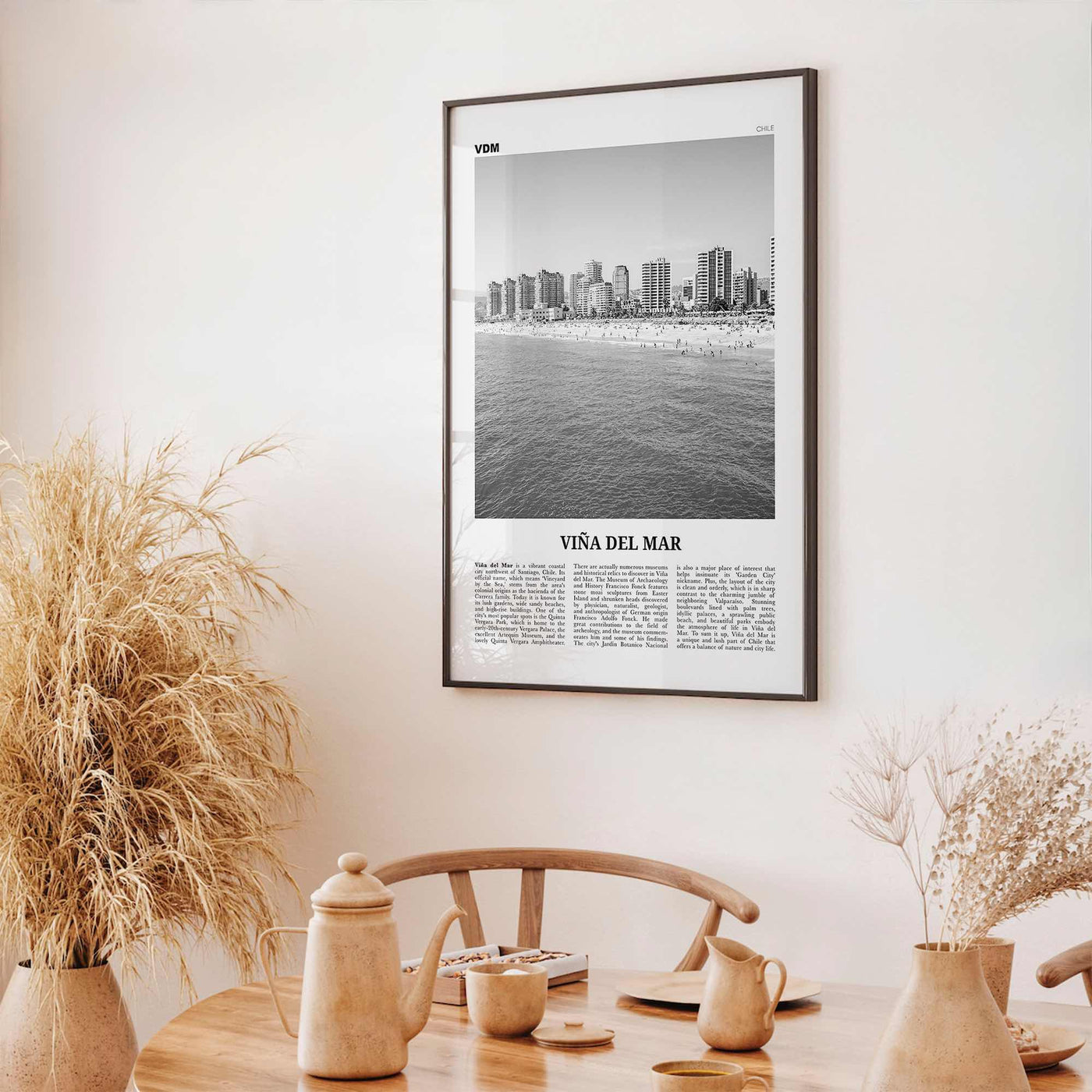 Vina Del Mar Print Black and White, Viña del Mar Wall Art, Viña del Mar Poster, Viña del Mar Photo, Viña del Mar Décor, Viña del Mar Map
