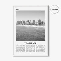 Vina Del Mar Print Black and White, Viña del Mar Wall Art, Viña del Mar Poster, Viña del Mar Photo, Viña del Mar Décor, Viña del Mar Map