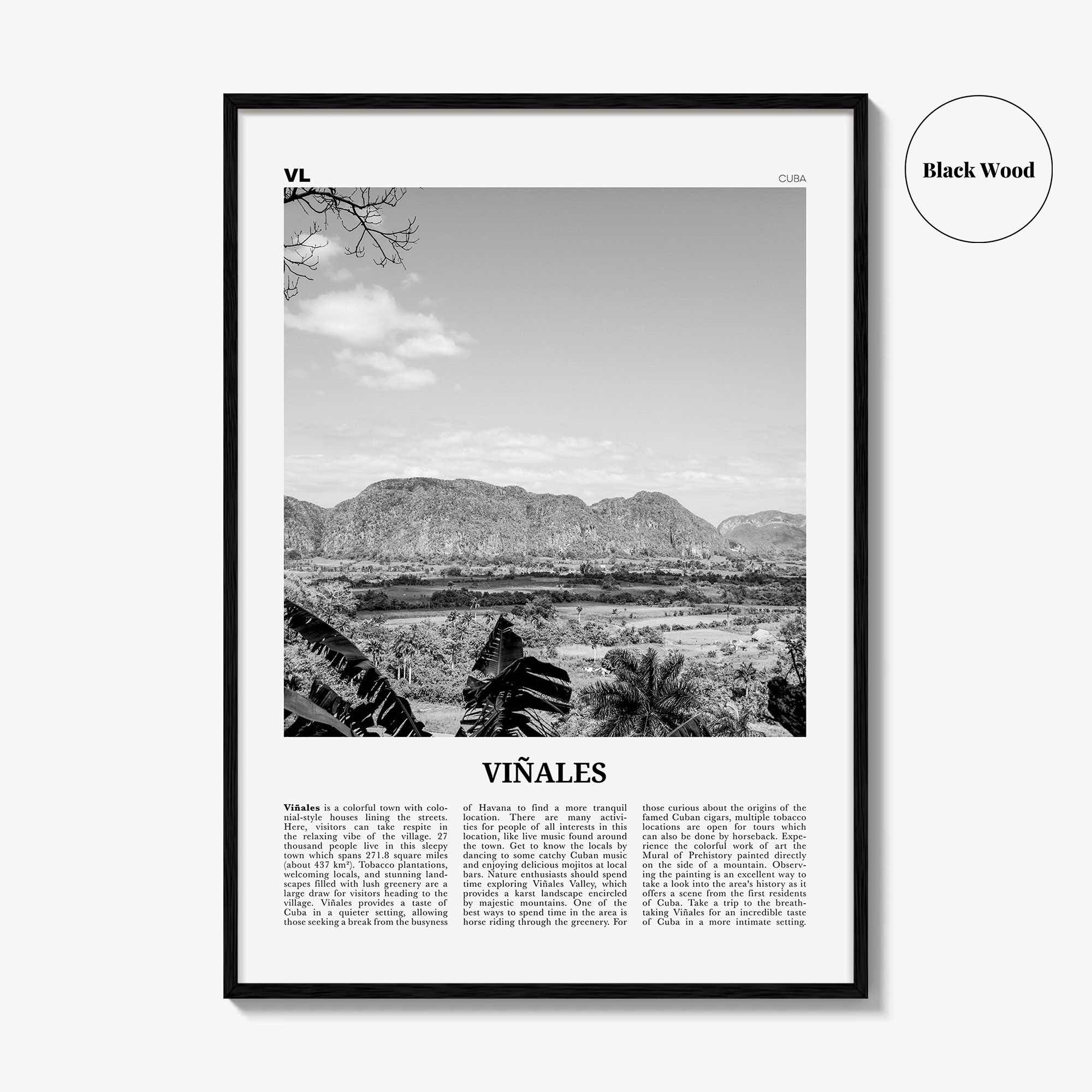 Vinales Print Black and White, Viñales Wall Art, Viñales Poster, Viñales Photo, Viñales Wall Décor, Viñales Map, Cuba