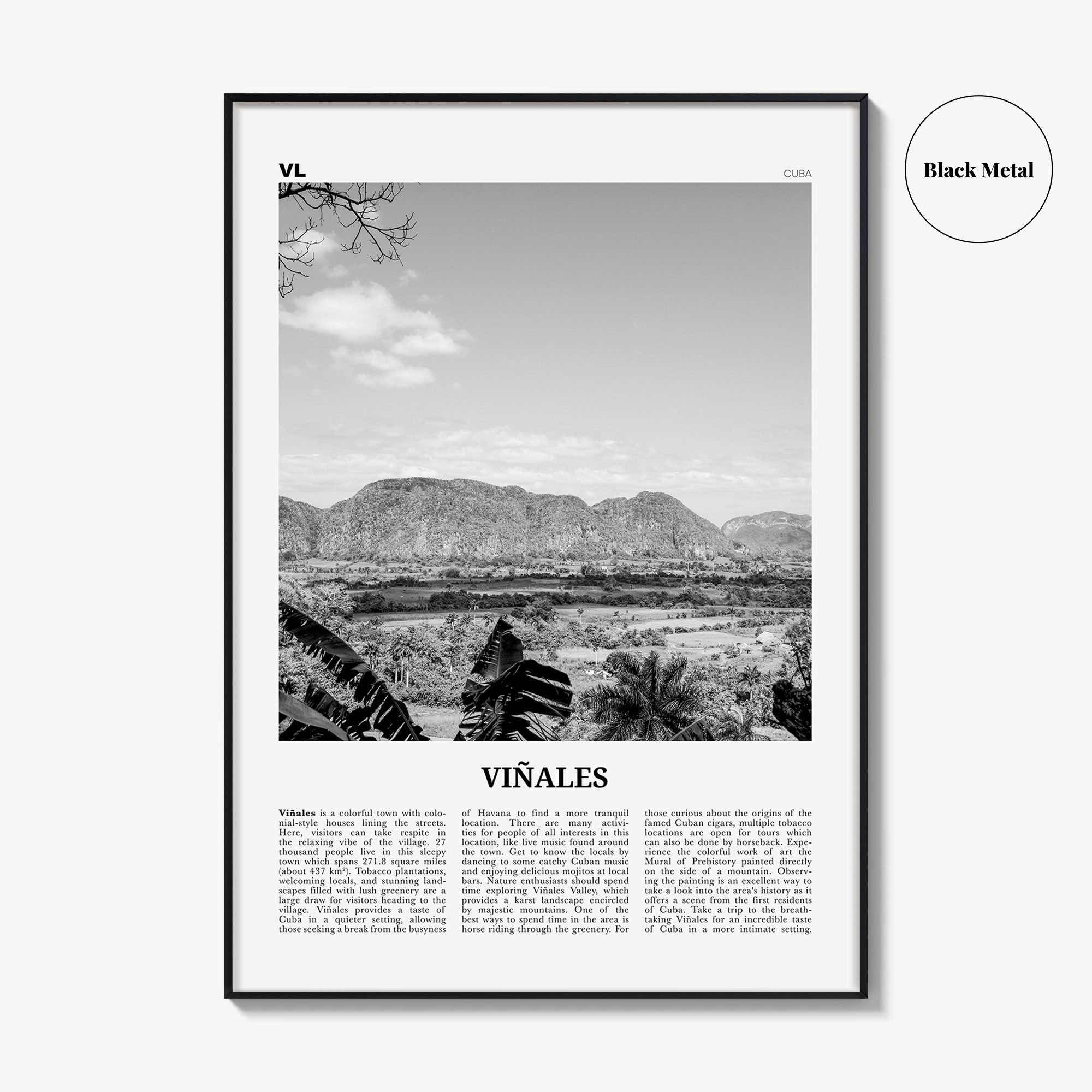 Vinales Print Black and White, Viñales Wall Art, Viñales Poster, Viñales Photo, Viñales Wall Décor, Viñales Map, Cuba